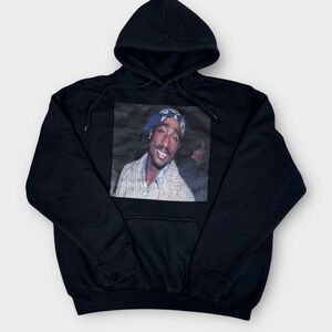 Pacific & Co. 2Pac‎ Hoodie Mens Large Black Graphic Print Sweatshirt
